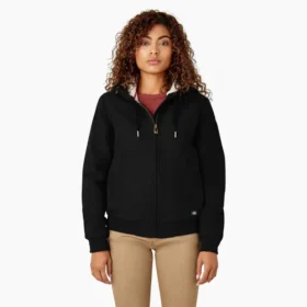 Chaqueta de lona de algodón para mujer con forro polar