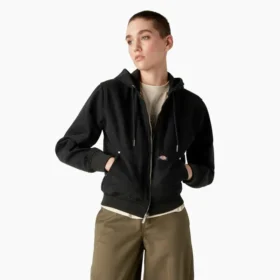 Chaqueta de lona de algodón para mujer con forro polar