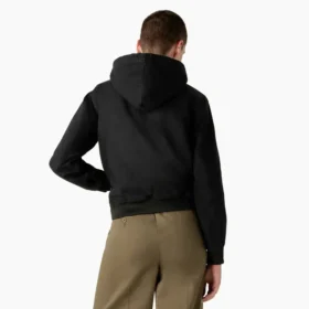 Chaqueta de lona de algodón para mujer con forro polar