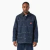 Chaqueta de trabajo de denim con forro de manta