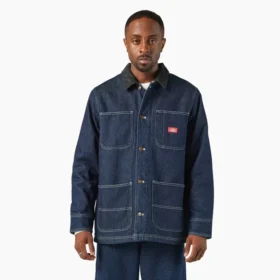 Chaqueta de trabajo de denim con forro de manta