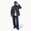 Chaqueta de trabajo de denim con forro de manta