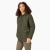 Chaqueta de trabajo de lona de algodón para mujer con forro polar de pelo largo Chaqueta de trabajo de lona de algodón para mujer con forro polar de pelo largo