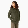Chaqueta de trabajo de lona de algodón para mujer con forro polar de pelo largo Chaqueta de trabajo de lona de algodón para mujer con forro polar de pelo largo