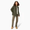 Chaqueta de trabajo de lona de algodón para mujer con forro polar de pelo largo Chaqueta de trabajo de lona de algodón para mujer con forro polar de pelo largo