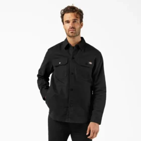 Chaqueta tipo camisa de lona de algodón