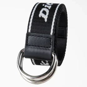 Cinturón de tela con estampado del logotipo y anilla en D para mujer Cinturón de tela con estampado del logotipo y anilla en D para mujer
