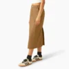 Falda midi cargo de lona de algodón para mujer