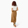 Falda midi cargo de lona de algodón para mujer