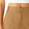 Falda midi cargo de lona de algodón para mujer