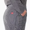 Mono de manga larga con rayas Hickory de corte holgado para mujer Mono de manga larga con rayas Hickory de corte holgado para mujer