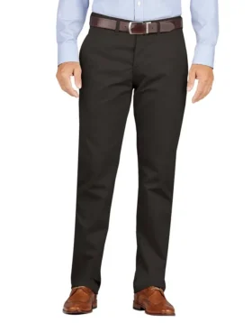 Pantalones caqui de corte ajustado y pierna cónica con frente liso Pantalones caqui de corte ajustado y pierna cónica con frente liso