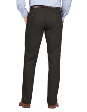 Pantalones caqui de corte ajustado y pierna cónica con frente liso Pantalones caqui de corte ajustado y pierna cónica con frente liso