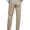 Pantalones caqui de corte recto y pierna estrecha con frente liso