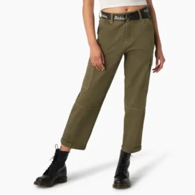 Pantalones cargo cropped de corte holgado con costuras en contraste para mujer Pantalones cargo cropped de corte holgado con costuras en contraste para mujer