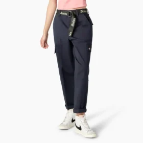 Pantalones cargo cropped de corte holgado con costuras en contraste para mujer Pantalones cargo cropped de corte holgado con costuras en contraste para mujer
