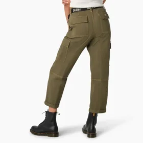 Pantalones cargo cropped de corte holgado con costuras en contraste para mujer Pantalones cargo cropped de corte holgado con costuras en contraste para mujer