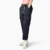 Pantalones cargo cropped de corte holgado con costuras en contraste para mujer Pantalones cargo cropped de corte holgado con costuras en contraste para mujer