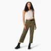 Pantalones cargo cropped de corte holgado con costuras en contraste para mujer Pantalones cargo cropped de corte holgado con costuras en contraste para mujer