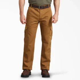 Pantalones cargo de lona con corte regular flexible