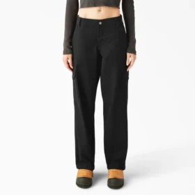 Pantalones cargo de lona de algodón para mujer con corte holgado Pantalones cargo de lona de algodón para mujer con corte holgado