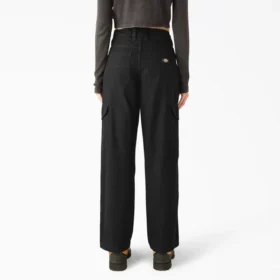 Pantalones cargo de lona de algodón para mujer con corte holgado Pantalones cargo de lona de algodón para mujer con corte holgado