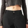 Pantalones cargo de lona de algodón para mujer con corte holgado Pantalones cargo de lona de algodón para mujer con corte holgado