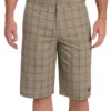 Pantalones cortos a cuadros de 13″ con corte regular y bolsillos multiusos