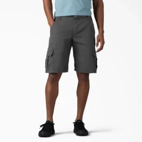 Pantalones cortos cargo de algodón de 28 cm con corte holgado y elástico