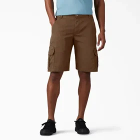 Pantalones cortos cargo de algodón de 28 cm con corte holgado y elástico