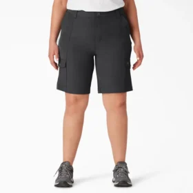 Pantalones cortos cargo de corte ajustado y refrescantes para mujer, talla grande, 25 cm
