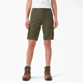 Pantalones cortos cargo ripstop para mujer, 23 cm