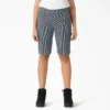 Pantalones cortos de carpintero de corte holgado con rayas Hickory para mujer, 28 cm