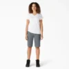 Pantalones cortos de carpintero de corte holgado con rayas Hickory para mujer, 28 cm