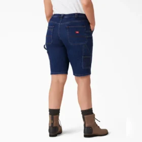 Pantalones cortos de carpintero de corte holgado para mujer, talla grande, 28 cm