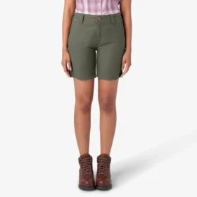 Pantalones cortos de carpintero de lona para mujer, 18 cm