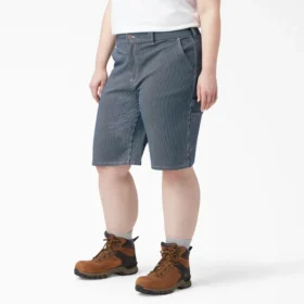 Pantalones cortos de carpintero de rayas Hickory para mujer tallas grandes