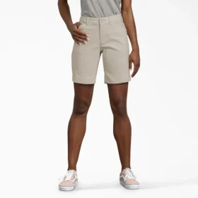 Pantalones cortos de corte holgado y efecto refrescante para mujer, 23 cm