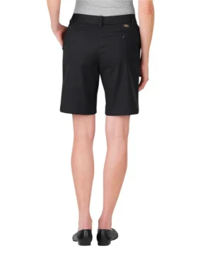 Pantalones cortos de corte holgado y frente liso de 9 pulgadas para mujer