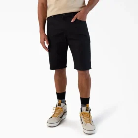 Pantalones cortos de lona de algodón Flex de 5 bolsillos, 28 cm