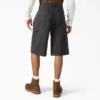 Pantalones cortos de lona de carpintero desgastados y holgados, 33 cm