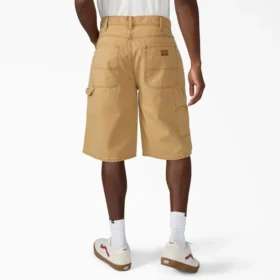 Pantalones cortos de lona de carpintero desgastados y holgados, 33 cm
