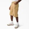 Pantalones cortos de lona de carpintero desgastados y holgados, 33 cm
