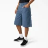 Pantalones cortos de lona de carpintero desgastados y holgados, 33 cm