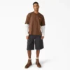 Pantalones cortos de lona de carpintero desgastados y holgados, 33 cm
