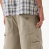 Pantalones cortos de lona de carpintero desgastados y holgados, 33 cm