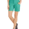 Pantalones cortos de lona elástica de corte holgado de 7″ para mujer