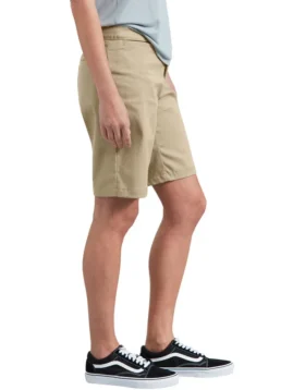 Pantalones cortos de sarga elástica de corte holgado de 10″ para mujer Pantalones cortos de sarga elástica de corte holgado de 10″ para mujer