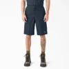 Pantalones cortos de trabajo de corte holgado y frente liso, 33 cm