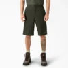 Pantalones cortos de trabajo de corte holgado y frente liso, 33 cm